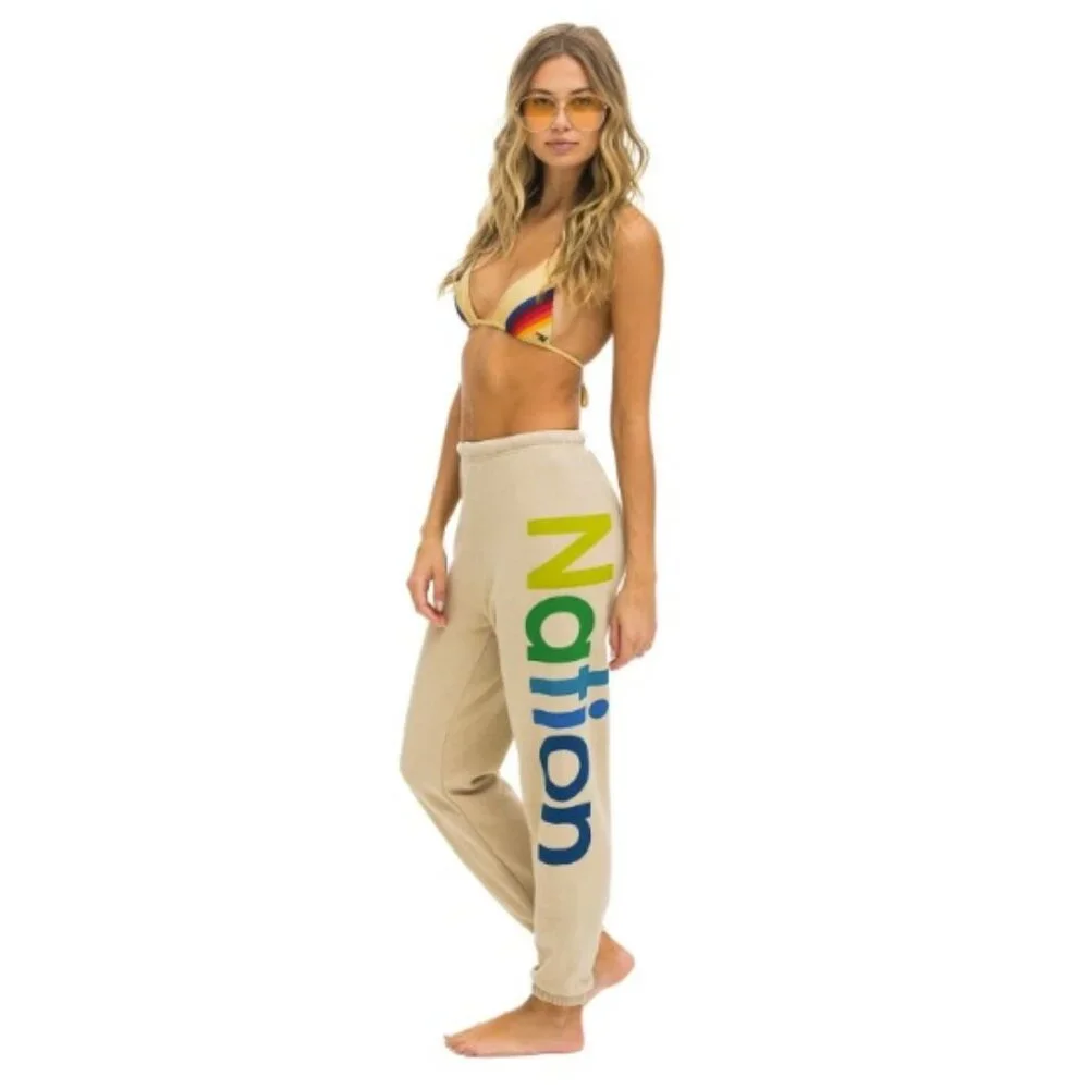Aviator Nation 2 Sweatpants, Sand Tan | Size Medium
